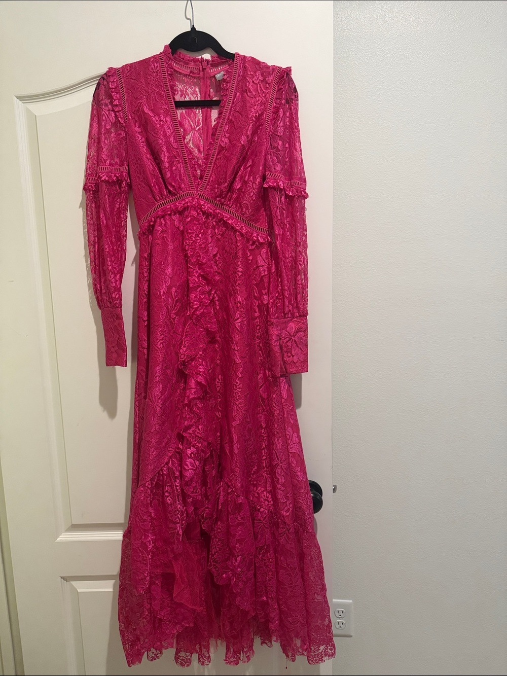 ASOS pink lace maxi dress size 2